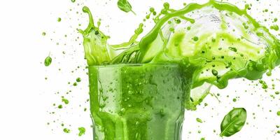 A refreshing green smoothie, full of freshness and nutrition, promoting health and vitality in each drop, ideal for a wholesome diet and anyone seeking a nutritious boost to daily meals photo