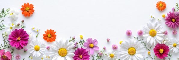 This beautiful floral arrangement features colorful flowers set against a soft background, offering space for text or design elements, enhancing its aesthetic appeal for any occasion photo