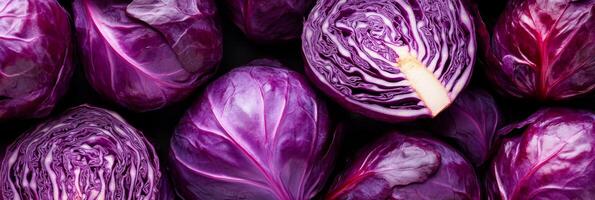 Purple cabbage enhances dishes with its vibrant color and nutrition, highlighting freshness beautifully photo