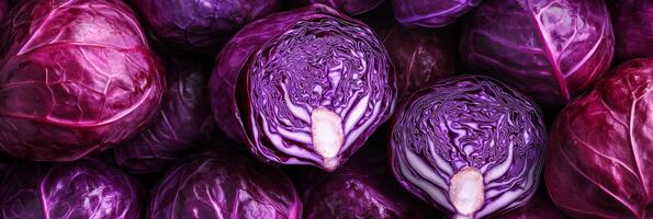 Vibrant purple cabbages await your culinary skills for healthy salads and delicious dishes, perfect for enthusiasts photo