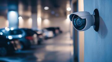 An advanced IP security camera has been installed in the parking area, providing enhanced safety and surveillance measures for all vehicles in the vicinity, ensuring maximum protection and monitoring photo