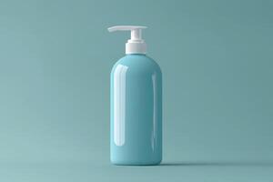 This stylish pump bottle mockup is ideal for showcasing a variety of products such as lotions, beverages, or other liquid items, all presented with a sleek and modern design that captures attention photo