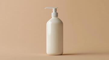 This stylish pump bottle mockup is perfect for showcasing lotions, beverages, and other liquids, ideal for branding presentations and design projects with a clear representation of your product photo
