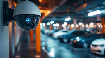 A highquality IP security camera is essential for providing maximum surveillance in a parking area, efficiently capturing all activities to greatly enhance overall safety and security for users photo