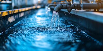 A dynamic view of water flowing smoothly in an industrial setting, highlighting efficient systems in place photo