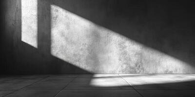 The minimalist design features a sleek concrete wall and floor, softly illuminated to create gentle shadows, perfect for product presentations and focused advertising that stands out photo