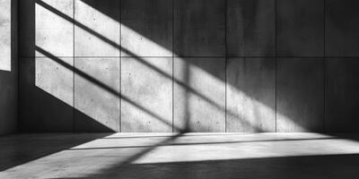 This backdrop features a stylish concrete wall and floor, enhanced by vibrant light and shadows, creating an ideal space for product displays and presentations. Its modern, inviting, and versatile photo