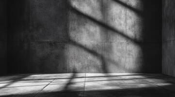 This stylish concrete setting, with its dynamic shadows and curated light, is the perfect backdrop for striking product showcases or presentations that captivate the audiences attention photo