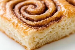 A single slice of a cinnamon roll. photo