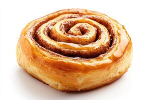 A single slice of a cinnamon roll. photo