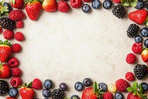 Fresh berries with blank space. photo