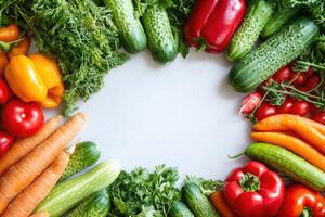 Fresh vegetables with blank space. photo