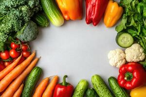 Fresh vegetables with blank space. photo