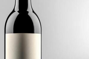 A close-up of a wine bottle label with a blank space beside it. photo