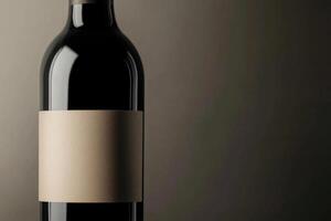 A close-up of a wine bottle label with a blank space beside it. photo