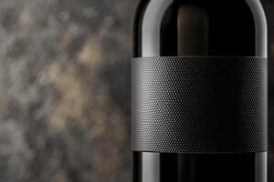 A close-up of a wine bottle label with a blank space beside it. photo