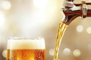 Beer banner with a draft tap and empty space for custom text. photo