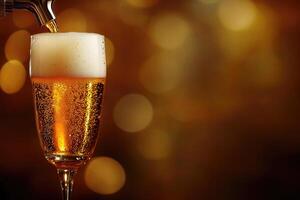 Beer banner with a draft tap and empty space for custom text. photo