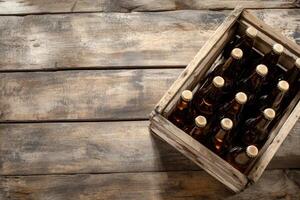 Beer banner with a beer crate and space for custom design. photo