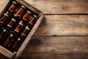 Beer banner with a beer crate and space for custom design. photo