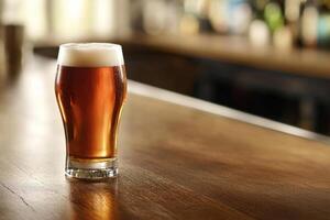 Beer banner with a pint glass and ample space for text or design. photo