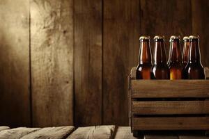 Beer banner with a beer crate and space for custom design. photo