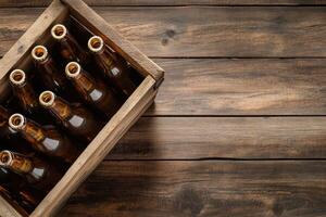 Beer banner with a beer crate and space for custom design. photo