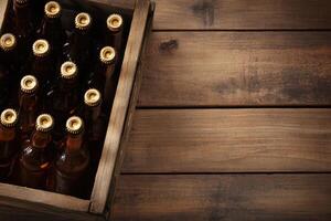 Beer banner with a beer crate and space for custom design. photo