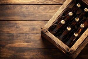 Beer banner with a beer crate and space for custom design. photo
