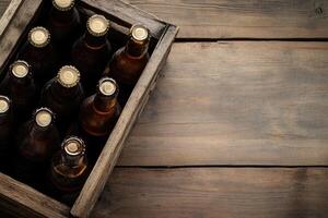 Beer banner with a beer crate and space for custom design. photo