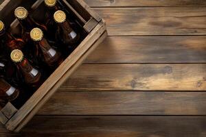 Beer banner with a beer crate and space for custom design. photo