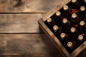 Beer banner with a beer crate and space for custom design. photo
