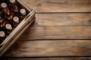 Beer banner with a beer crate and space for custom design. photo