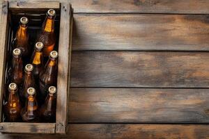 Beer banner with a beer crate and space for custom design. photo