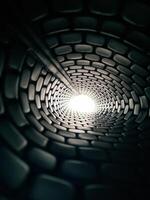 Tunnel architecture with light at the end. photo