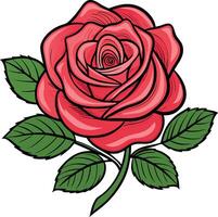 Artful Rendering of a Rose Blossom vector
