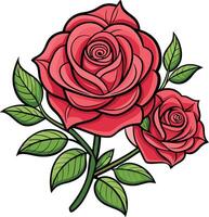 Digital Art of a Rose vector