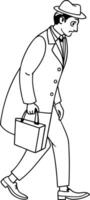 Elegant Luggage for the Busy Gentleman vector