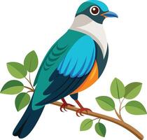Tranquil Dove with Tree Branch vector