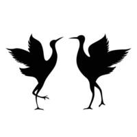stork silhouette design. wild bird animal sign and symbol. vector