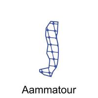 Map of Aammatour design template with dot technology, national borders and important cities illustration vector