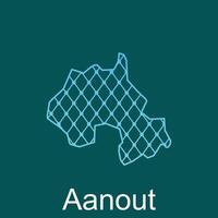 Map of Aanout design template with dot technology, national borders and important cities illustration vector