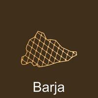 Map of Barja design template with dot technology, national borders and important cities illustration vector