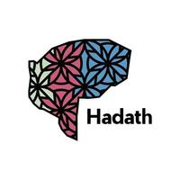 Hadath City of Lebanon map illustration, template with geometric style isolated on white background vector