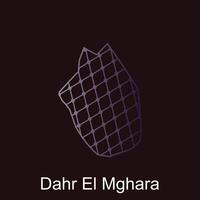 Map of Dahr El Mghara design template with dot technology, national borders and important cities illustration vector