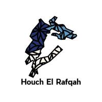 Houch El Rafqah City of Lebanon map illustration, template with geometric style isolated on white background vector