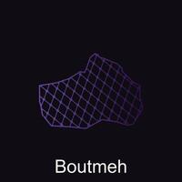 Map of Boutmeh design template with dot technology, national borders and important cities illustration vector