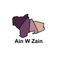 Map of Ain W Zain colorful geometric modern outline, High detailed illustration Design Template, suitable for your company vector