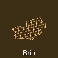 Map of Brih design template with dot technology, national borders and important cities illustration vector