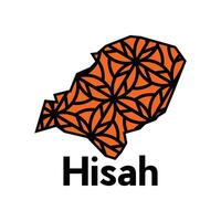Hisah City of Lebanon map illustration, template with geometric style isolated on white background vector